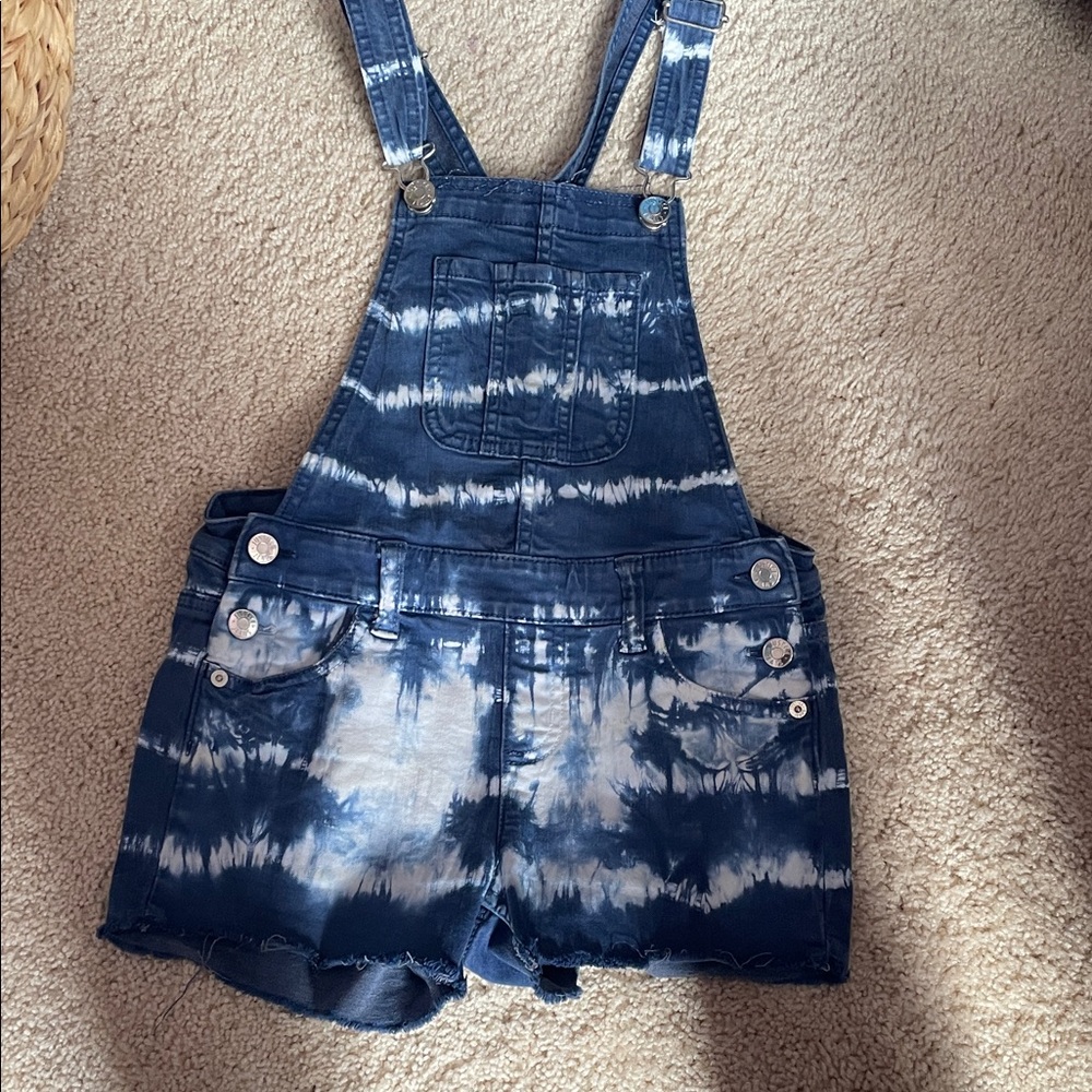 Stylish Kids Denim Overalls - Blue Tie-Dye